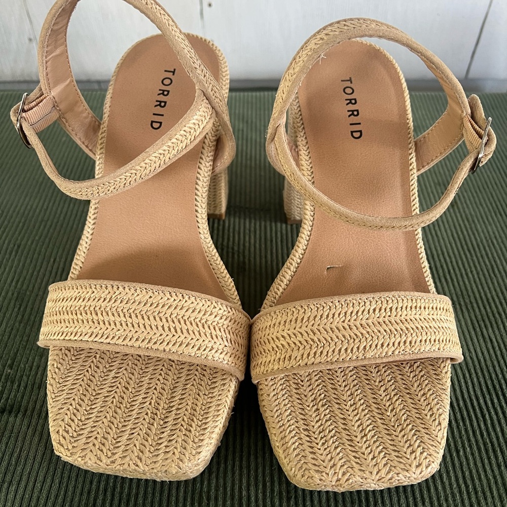 Torrid Tan Sandals with Woven Strap